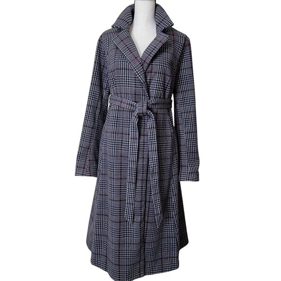 EUC Torrid Size 1 (14-16/1X) Softest Belted Long Trench Coat Plaid Lined Snaps - Picture 1 of 16